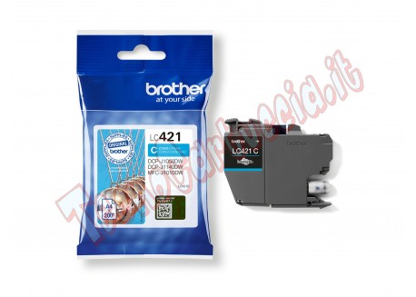 Cartuccia Originale Brother LC421C Ciano 200 pagine LC-421
