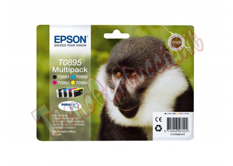 MULTIPACK T0895 CONT.N.4 CARTUCCE NERO CIANO MAGENTA GIALLO