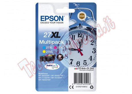 CONFEZIONE DI 3 CARTUCCE INK SERIE 27XL SVEGLIA CIANO MAGENTA E GIALLO