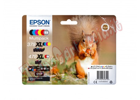 CONF. 6 CARTUCCE INK MULTIPACK 1 PER COLORE 378XL + 478XL SCOIATTOLO
