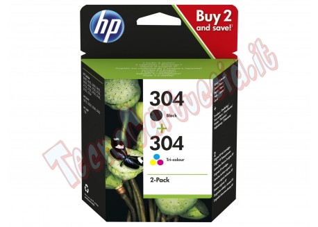 CONFEZIONE HP 304 CARTUCCIA COMBO 2-PACK NERO E COLORE