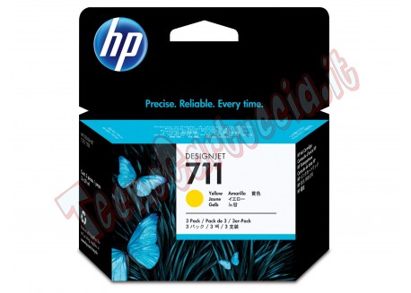 SCATOLA CON 3 CARTUCCE D'INCHIOSTRO HP 711DA 29 ML GIALLO