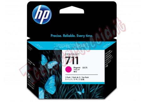 SCATOLA 3 CARTUCCE D'INCHIOSTRO HP 711DA 29 ML MAGENTA