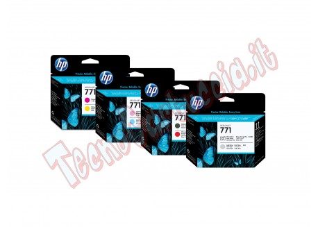 Hp - Testina di stampa - 771 - Nero opaco / Rosso cromatico - CE017A - 775 pag