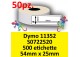 Etichette per Dymo 11352 S0722520 54x25mm Perm. 500et (min 50pz)