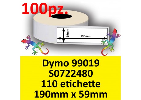 Etichette per Dymo 99019 S0722480 190x59mm Perm 110et (min 100pz)