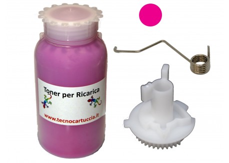 Kit Ricarica Toner per Brother TN-230M Magenta 1.400 Pagine con Ingranaggio