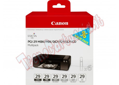 CANON INK PGI-29 MULTIPACK BK OPACO, BK PHOTO, GRIGIO, GRIGIO SCURO E CHIARO
