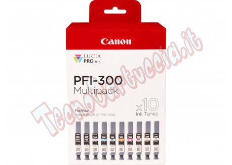 Canon Cartuccia PFI-300 Multipack MBK/PBK/C/M/Y/PC/PM/R/GY/CO