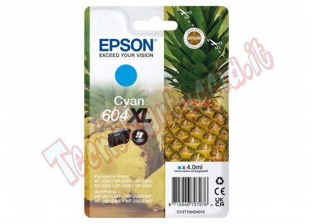 Epson Cartuccia Originale 604XL Ananas Ciano 4 ml - C13T10H24010