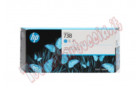 Hp Cartuccia DesignJet Ink 738 Ciano -300 ml