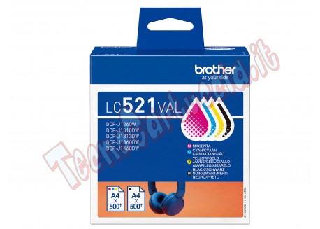 Brother - Cartuccia - C/M/Y/K - LC521VAL - 500 pag