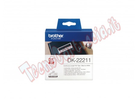Brother - Nastro adesivo - in pellicola - Nero/Bianco - 29mm x 15,24mt - DK-22211