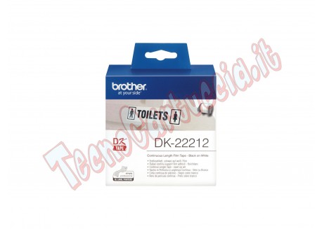 Brother - Nastro adesivo - in pellicola - Nero/Bianco - 62mm x 15,24mt - DK-22212