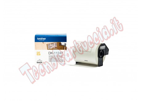 Brother - Rotolo 180 Etichette - carta adesiva - Nero/Bianco- 103,6 mm x 164,3 mm - DK-11247