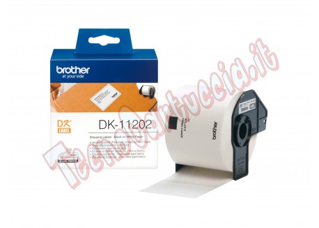 Brother - Rotolo 300 Etichette 62 x 100 mm - Nero/Bianco - DK-11202