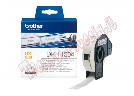 Brother - Rotolo 400 Etichette 17 x 54 mm - Nero/Bianco - DK-11204
