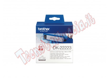 Brother - Rotolo etichetta continua - carta adesiva - Nero/Bianco -  50mm x 30,48mt - DK-22223