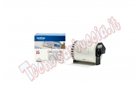 Brother - Rotolo etichetta continua - carta adesiva - Nero/Bianco - 103,6 mm x 30,48 mt - DK-22246