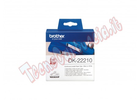 Brother - Rotolo etichetta continua - carta adesiva - Nero/Bianco - 29mm x 30,48mt - DK- 22210