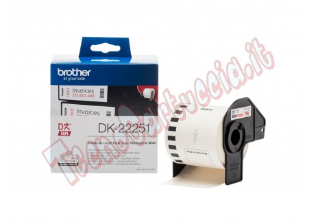 Brother - Rotolo etichetta continua - carta adesiva - Rosso/Bianco - 62mm x 15,26mt - DK-22251