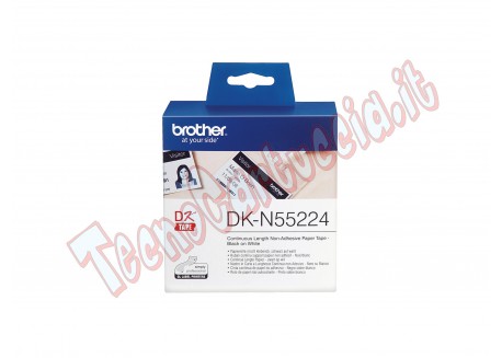 Brother - Rotolo nastro - in carta non adesiva - Nero/Bianco - 54mm x 30,48mt - DK-N55224