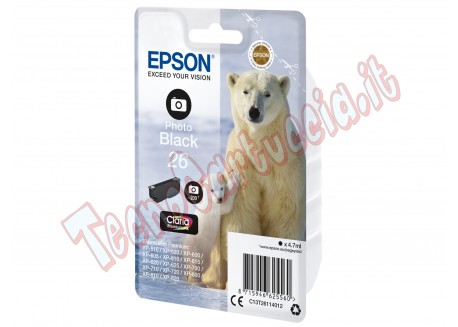 Epson - Cartuccia ink - 26 - Nero Photo - C13T26114012 - 4,7ml