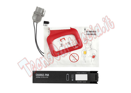 Batteria + Coppia Elettrodi per Physio Control Lifepak CR Plus / Express Dura 2 Anni 11403-000002