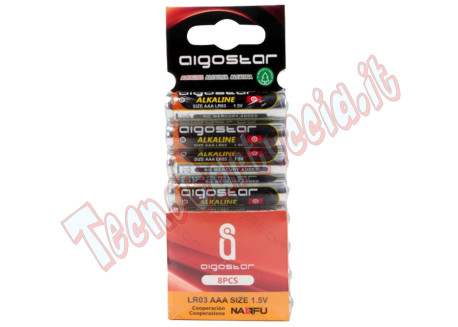 Batteria Pila Alkaline MiniStilo LR03 AAA 1,5V conf. 8pz