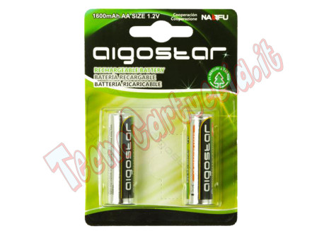 Batteria Pila RICARICABILE Stilo LR06 AA 1,2V 1.600mAh conf. 2pz