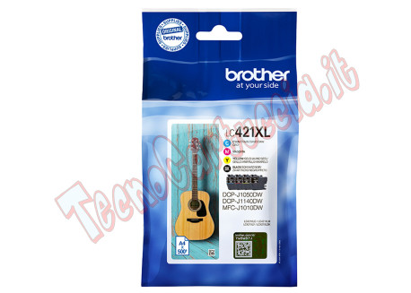 Brother - Kit Cartucce - Nero/ Ciano/Magenta/Giallo - LC421XLVAL - 500 pag