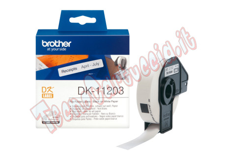 Brother - Rotolo 300 Etichette adesive 17 x 87mm - Nero/Bianco - DK-11203