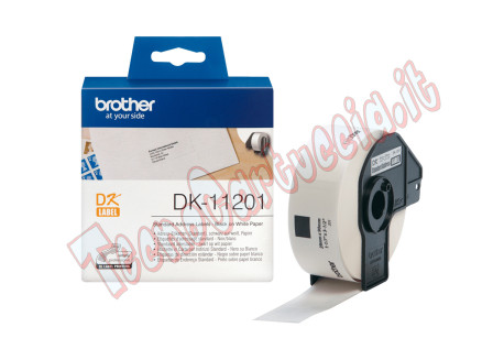 Brother - Rotolo 400 Etichette 29 x 90 mm - Nero/Bianco - DK-11201