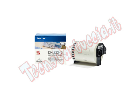 Brother - Rotolo etichetta continua - carta adesiva - Nero/Bianco - 103,6 mm x 30,48 mt - DK-22246