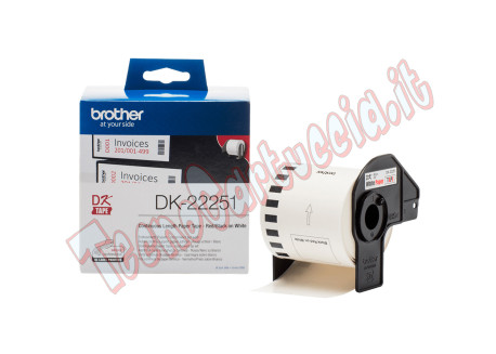 Brother - Rotolo etichetta continua - carta adesiva - Rosso/Bianco - 62mm x 15,26mt - DK-22251