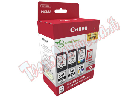 Canon - Cartuccia Ink PG-545XLx2/CL-546XL - con Confezione Fogli - 8286B015