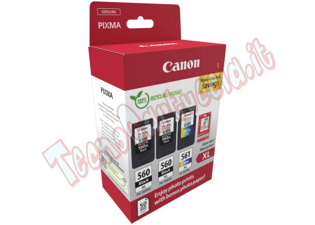 Canon - Cartuccia Ink PG-560XLx2/CL-561XL - con Confezione fogli - 3712C012