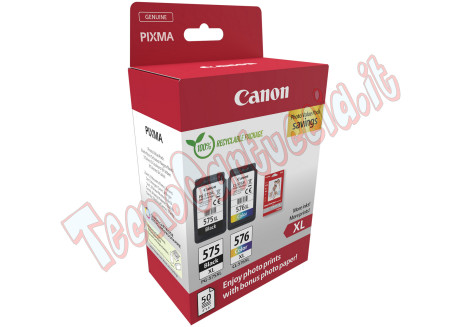 Canon - Cartuccia Ink PG-575XL /CL-576XL - con Confezione Fogli - 5437C006