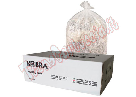 Confezione 100 Sacchi in Palstica per Distruggidocumenti Kobra 400 COMBI HS-6 99.603