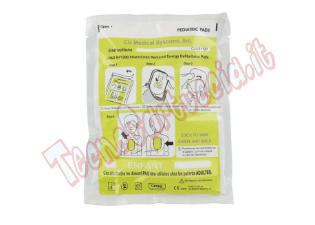 Elettrodi Pediatrici Defibrillatore Cu Medical Systems i-PAD NF1200 Piastre Dura 1,5 anni CUA0512P