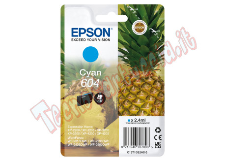 Epson - Cartuccia - Ciano - 604 - C13T10G24010 - 2,4 ml