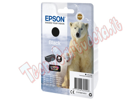 Epson - Cartuccia ink - 26 - Nero - C13T26014012 - 6,2ml