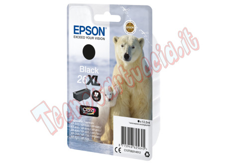 Epson - Cartuccia ink - 26XL - Nero - C13T26214012 - 12,2ml