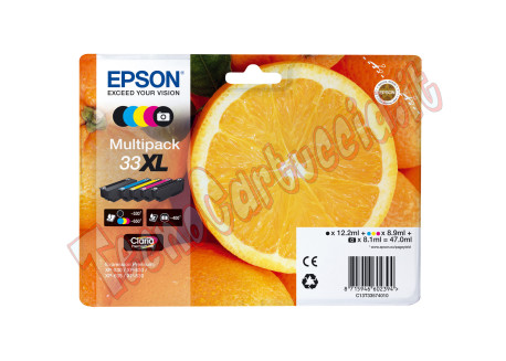 Epson - Cartuccia ink - 33XL - C/M/Y/K/K PH - C13T33574011 - C/M/Y 8,9ml - K 12,2ml - K PH 8,1ml