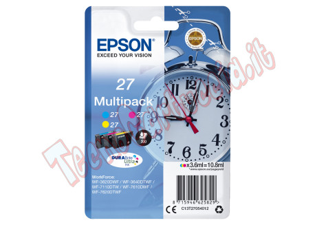 Epson - Confezione Cartuccia ink - 27 - C/M/Y - C13T27054022 - 3,6ml cad