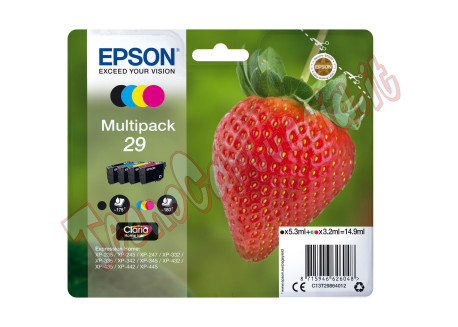 Epson - Confezioni cartucce ink - 29 - C/M/Y/K - C13T29864012 - C/M/Y 3,2ml cad - K 5,3ml