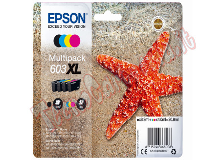 Epson - Multipack Cartucce Ink - 603XL - C/M/Y/K - C13T03A64010 - C/M/Y 4ml cad / K 8,9ml