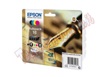 Epson - Multipack Cartuccia ink - 16 - C/M/Y/K - C13T16264012 - C/M/Y 3,1ml cad - K 5,4ml