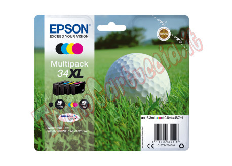 Epson - Multipack Cartuccia ink - 34XL - C/M/Y/K - C13T34764010 - C/M/Y 10,8ml - K 16,3ml