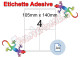 Etichette adesive A4 105 x 140 mm 4 etichette per pagina 100 Fogli